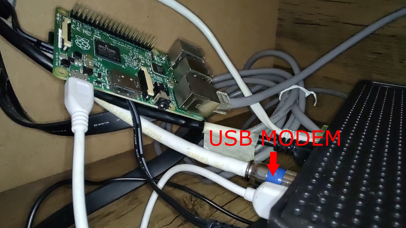 Raspberry pi connected to a ISP modem
